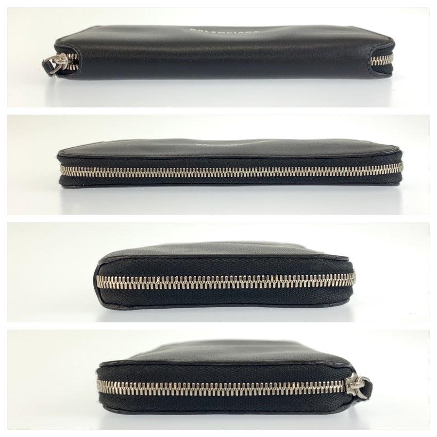 BALENCIAGA バレンシアガ キャッシュ コンチネンタル ブラック 黒 レザー 長財布 ロングウォレット メンズ AB16