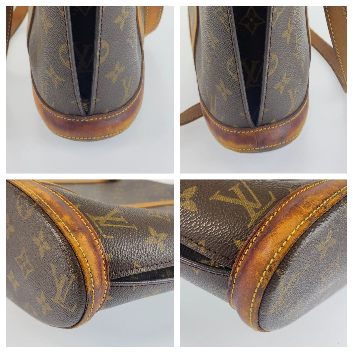 LOUIS VUITTON ルイヴィトン ヴィンテージ モノグラム バビロン ブラウン ゴールド PVC / レザー M51102 トートバッグ ショルダーバッグ レディース BC30