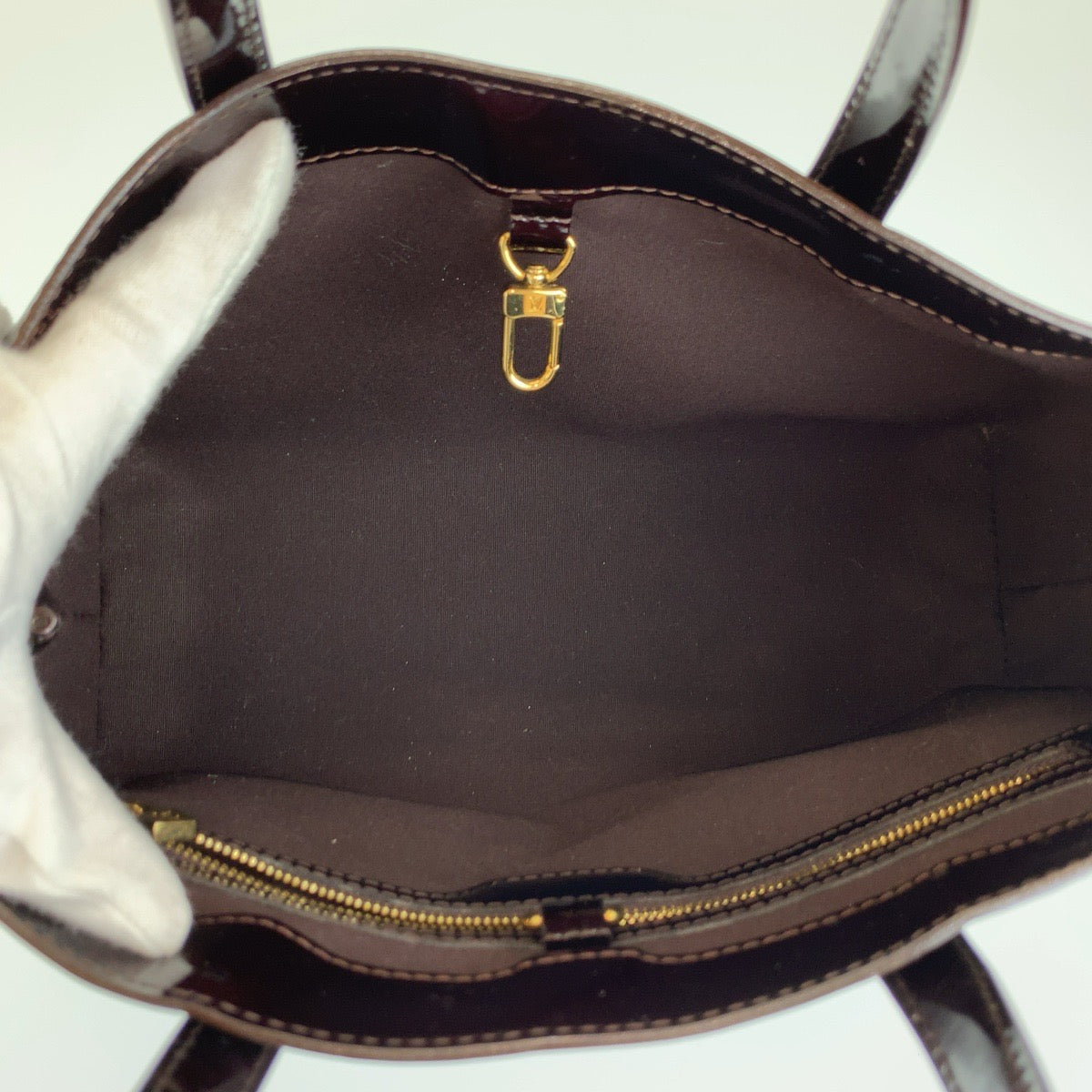 LOUIS VUITTON ルイヴィトン ヴェルニ ウィルシャーPM アマラント ワインレッド ゴールド金具 エナメル M93641 ハンドバッグ トートバッグ レディース B34