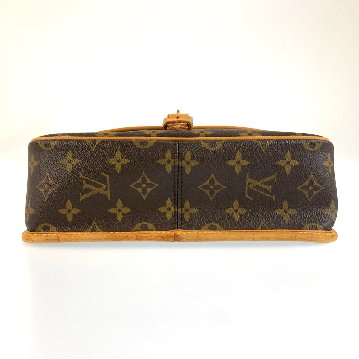 LOUIS VUITTON ルイヴィトン モノグラム ソローニュ ブラウン ゴールド金具 PVC / レザー M42250 ショルダーバッグ メッセンジャーバッグ レディース B113