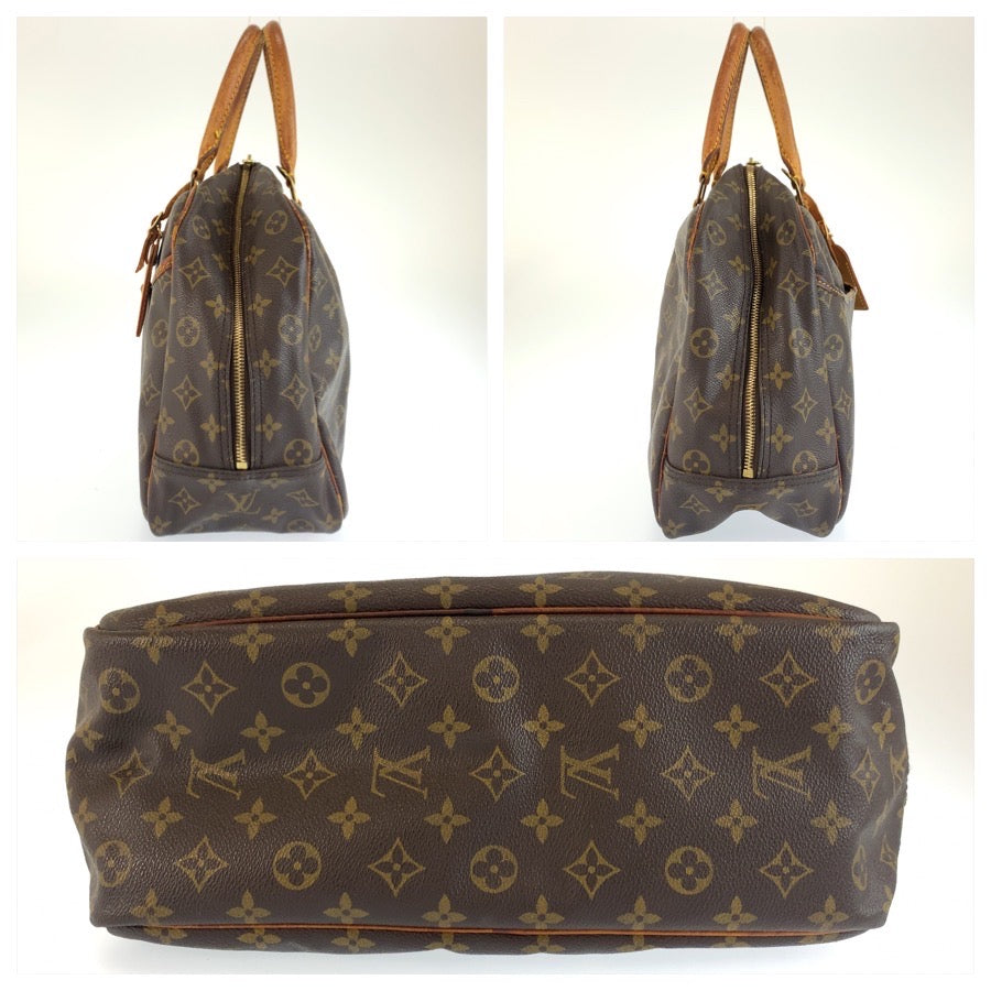 LOUIS VUITTON ルイヴィトン モノグラム ドーヴィル ブラウン ゴールド金具 PVC / レザー M47270 ハンドバッグ ボストンバッグ レディース BC33