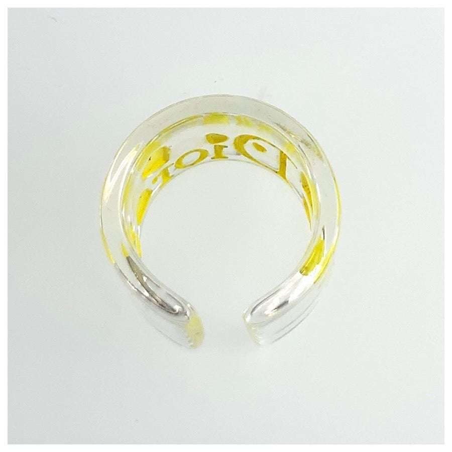 Christian Dior クリスチャンディオール ヴィンテージ ハート イエロー プラスチック / アクリル リング 指輪 13号 レディース ABP10