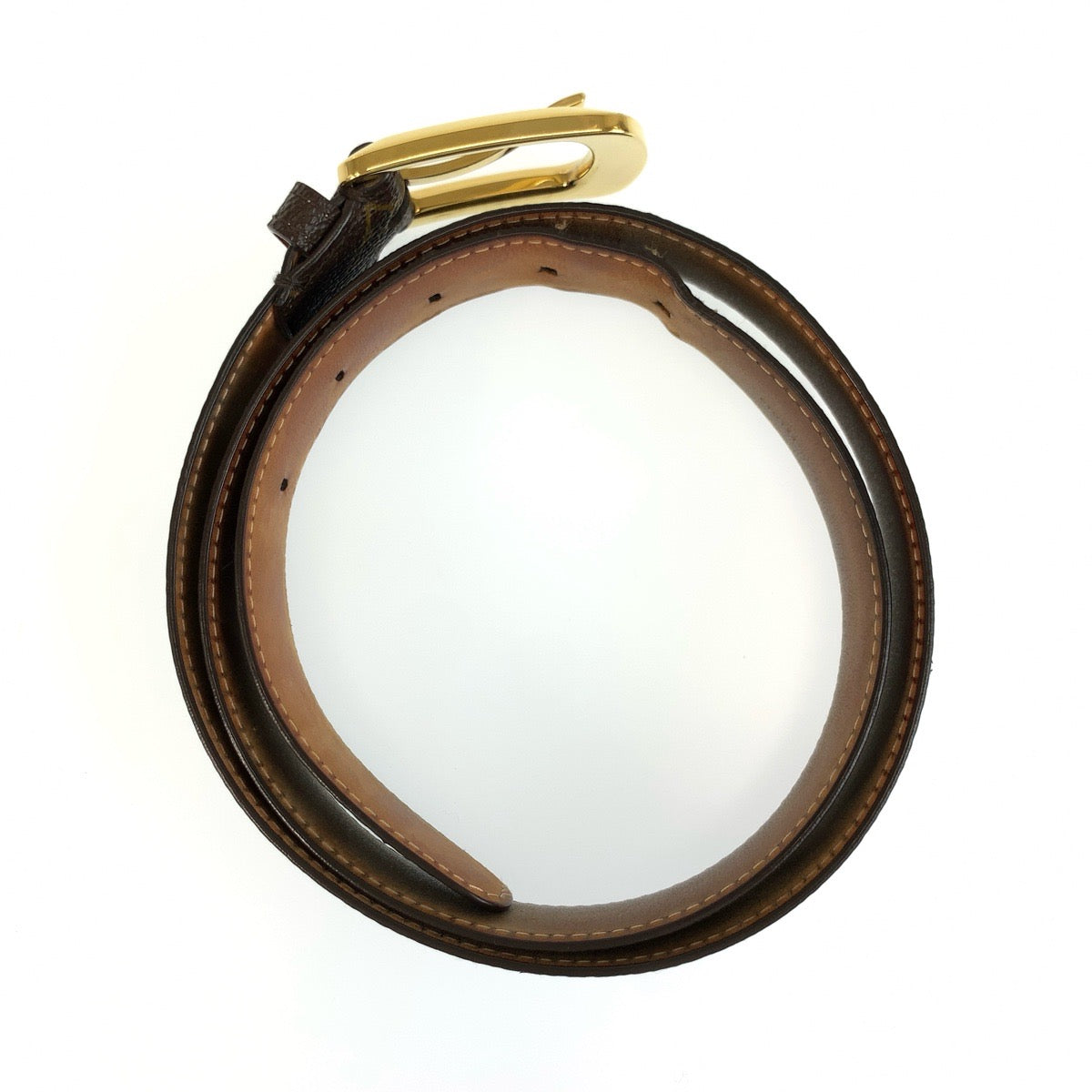 LOUIS VUITTON ルイヴィトン モノグラム サンチュール エリプス 85cm/34インチ ブラウン ゴールド金具 PVC M6919 ベルト メンズ B24