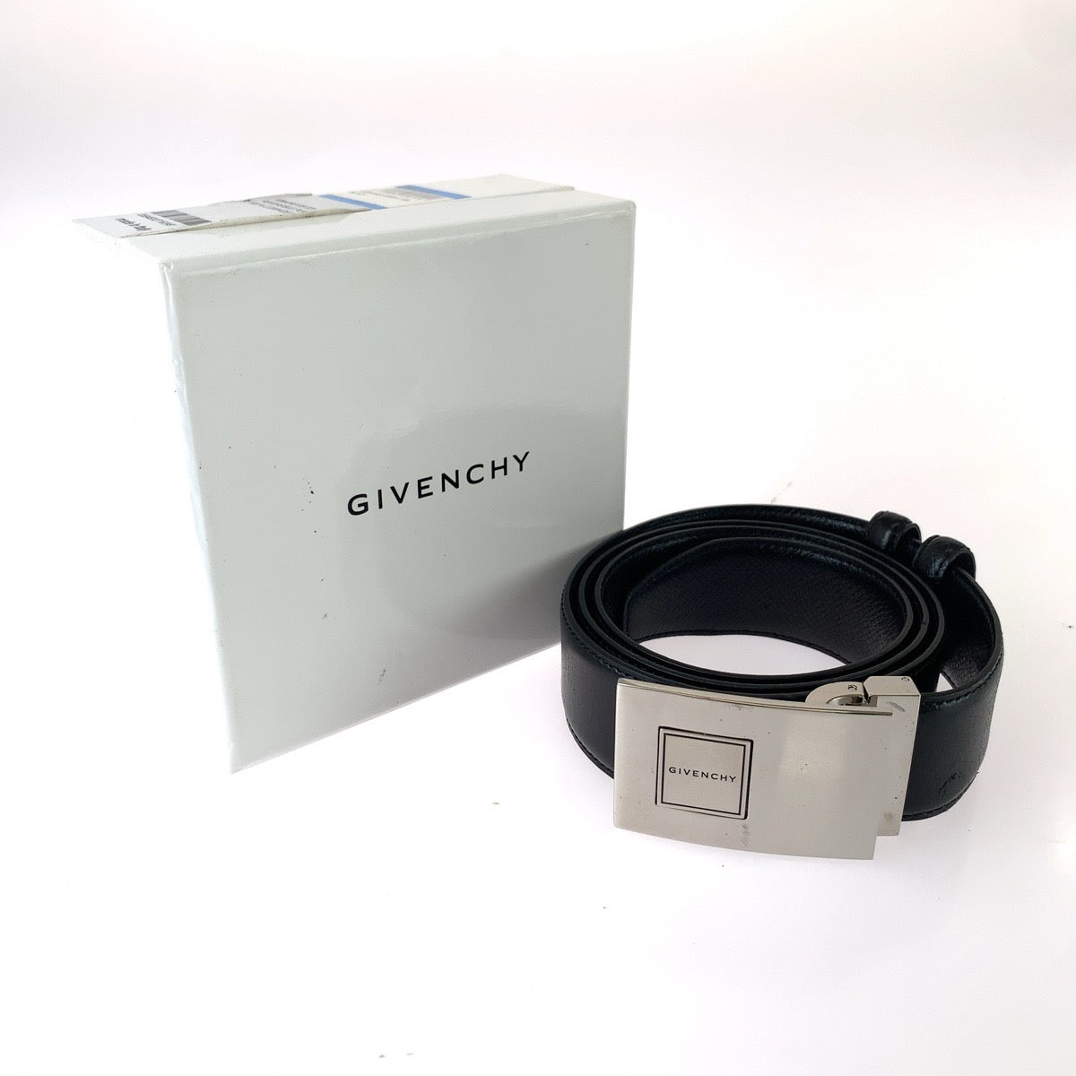Givenchy ジバンシー サイズ95cm ブラック 黒 シルバー金具 レザー ベルト メンズ ABP18