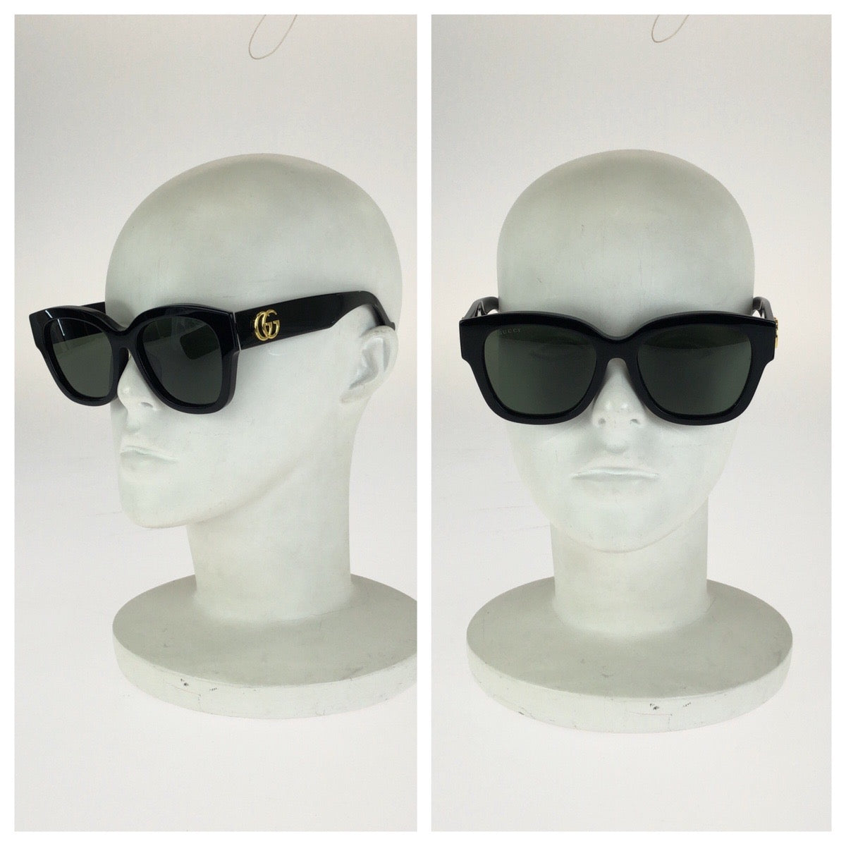 GUCCI グッチ ダブルGロゴ サイズ54□18-150 ブラック 黒 ゴールド金具 プラスチック / メタル GG1550SK サングラス 男女兼用 ウェリントン レディース A24