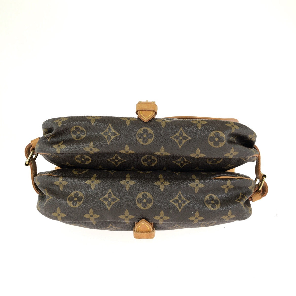 LOUIS VUITTON ルイヴィトン モノグラム ソミュール30 ブラウン ゴールド金具 PVC / レザー M42256 ショルダーバッグ メッセンジャーバッグ レディース AB64