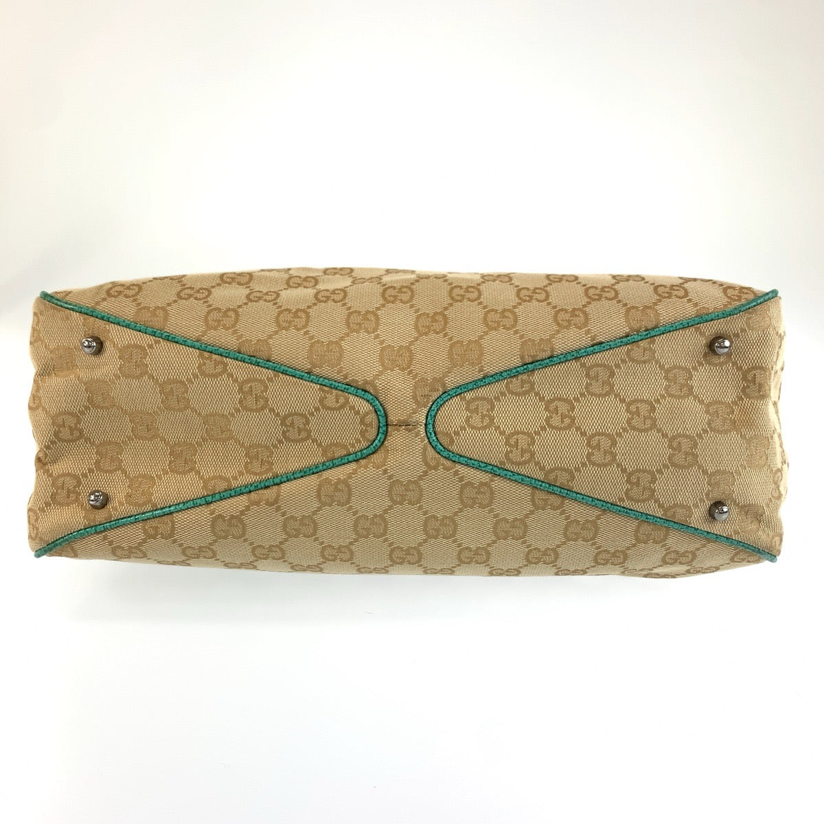 GUCCI グッチ グリーン ベージュ GGキャンバス 113017 トートバッグ ショルダーバッグ レディース ABP48