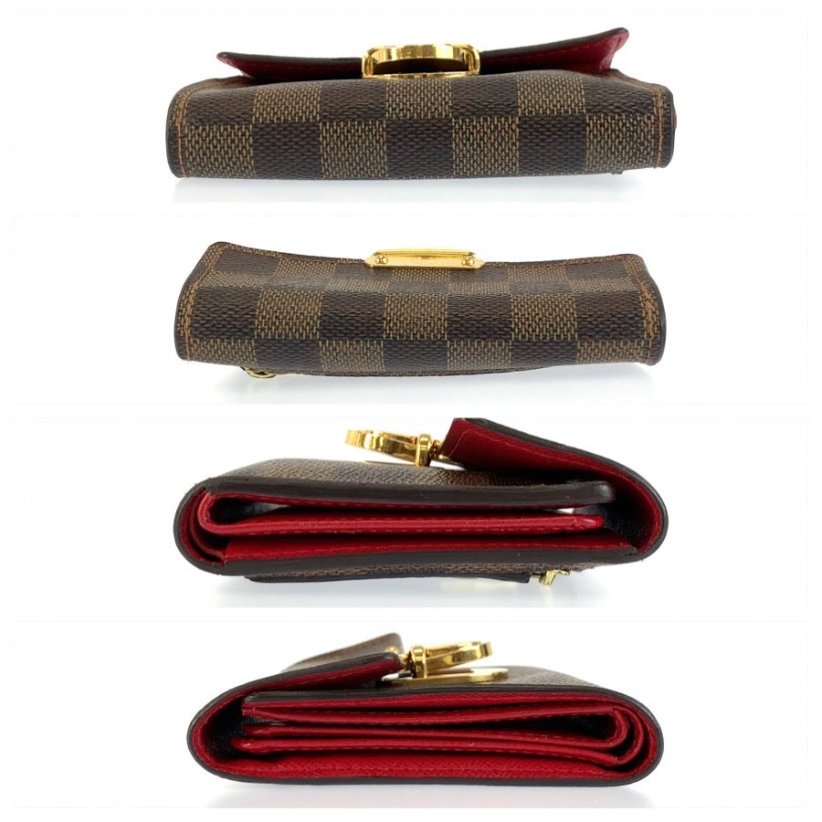 LOUIS VUITTON ルイヴィトン ダミエ ポルトフォイユ コアラ ブラウン ゴールド金具 PVC N60005 折財布 コンパクトウォレット レディース AB
