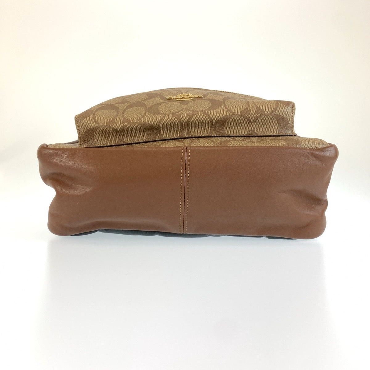 COACH コーチ チャーリー ベージュ ブラウン ゴールド金具 PVC / レザー F1822 リュックサック バックパック レディース AB