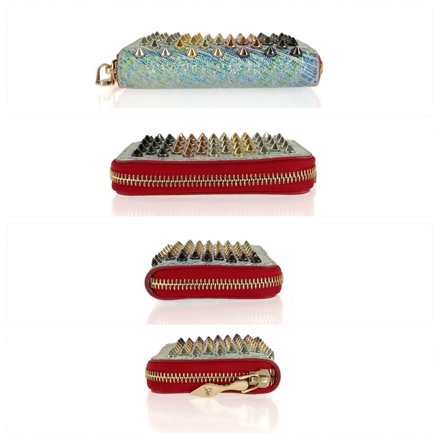Christian Louboutin クリスチャンルブタン パネトーネ スパイクスタッズ マルチカラー レザー / メタル コインケース 男女兼用 レディース AB