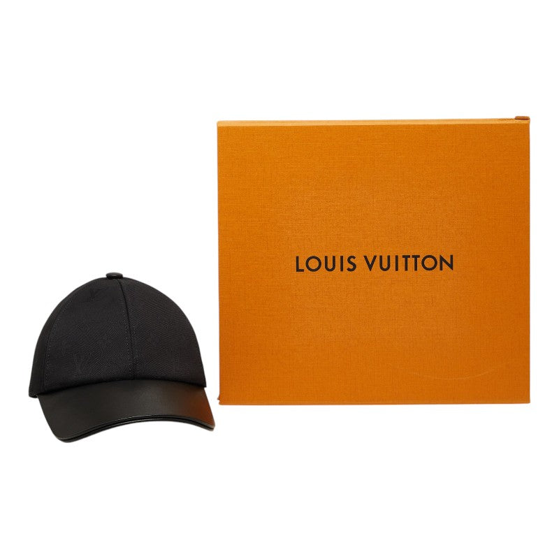 LOUIS VUITTON ルイ ヴィトン モノグラム LV ファースト ブラック レザー / コットン / シルク M7088M ベースボールキャップ 男女兼用 レディース A