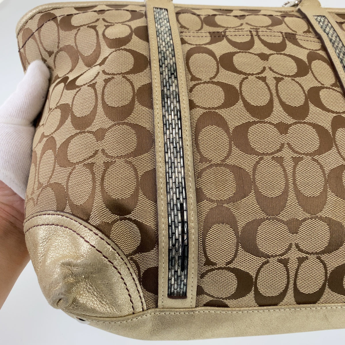 12751
COACH コーチ シグネチャー ブラウン レザー / キャンバス G05J-8K52 トートバッグ ショルダーバッグ ハンドバッグ レディース AB5