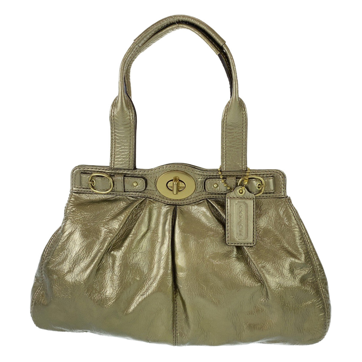 12748
COACH コーチ ターンロック ゴールド エナメル A1069-13926 トートバッグ ショルダーバッグ レディース