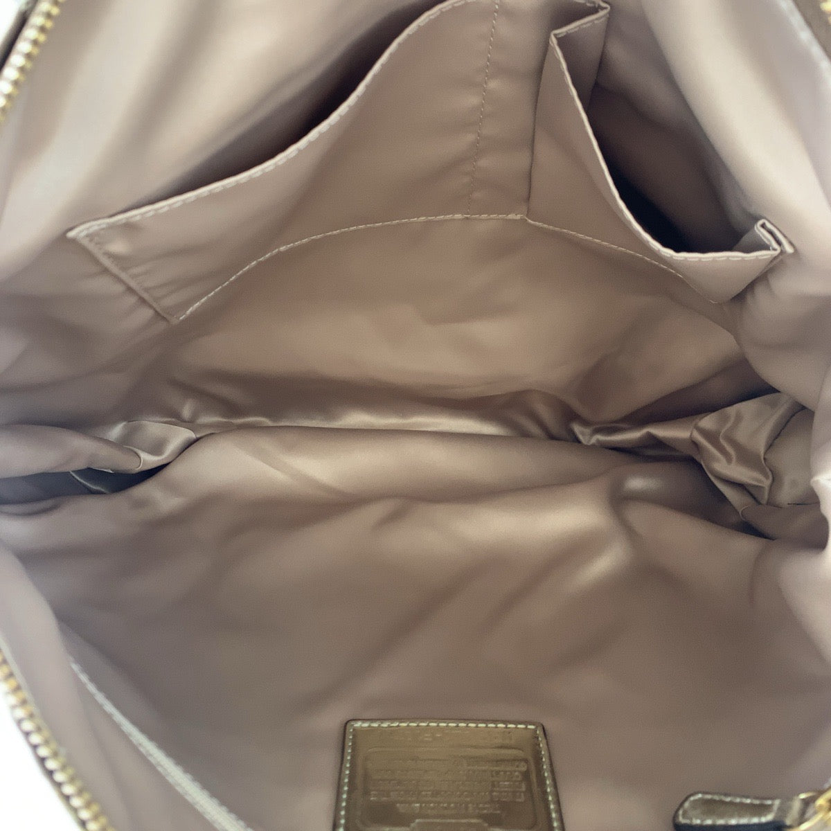 COACH コーチ シグネチャー ポピー ベージュ ブラウン 茶 ゴールド キャンバス F18711 トートバッグ ハンドバッグ レディース