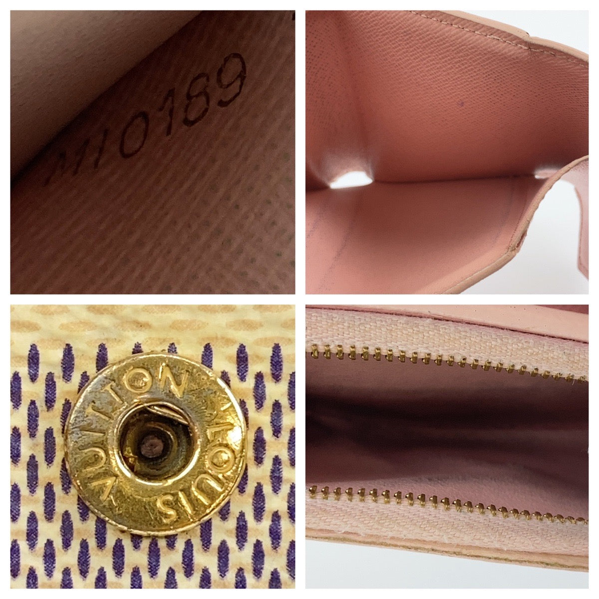 B-063
LOUIS VUITTON ルイヴィトン ダミエ アズール ポルトフォイユ・ゾエ オードローズ ピンク ホワイト グレー PVC N60168 コンパクトウォレット 三つ折り財布 レディース