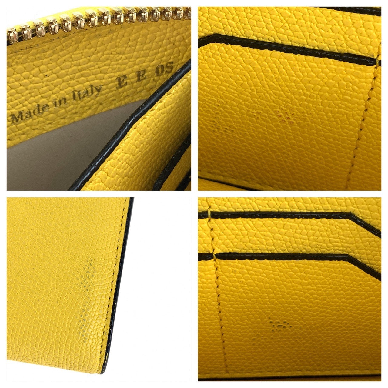 10021
Valextra L Zip Purse Gold Hardware Unisex Yellow Gold Leather Long Wallet Unisex Women's