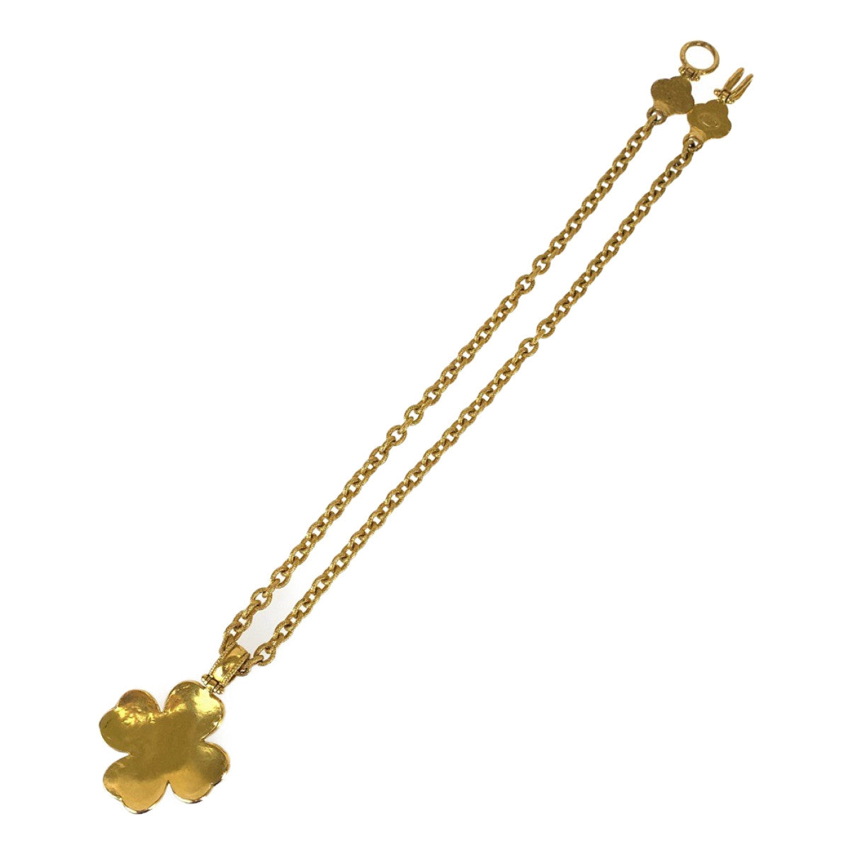 10042
CHANEL シャネル ヴィンテージ グリポア ココマーク ストーン フラワー ゴールド ワインレッド メッキ ネックレス ペンダント レディース A200