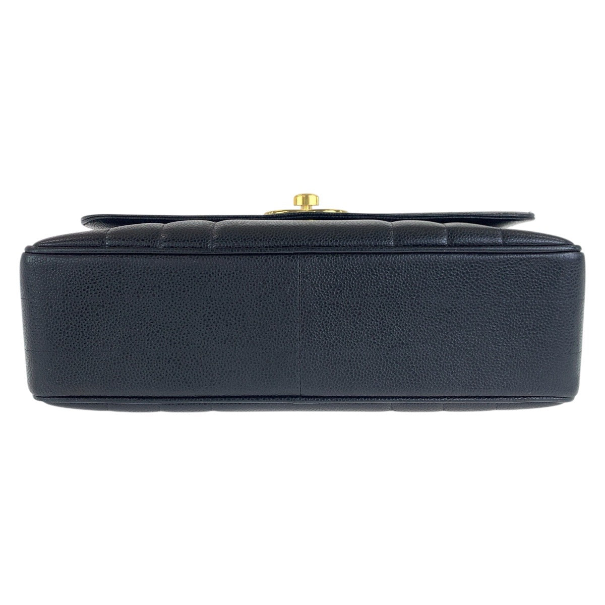 10065
CHANEL Vintage Coco Mark Turnlock Mademoiselle Black Gold Hardware Caviar Skin Top Handle Handbag for Women