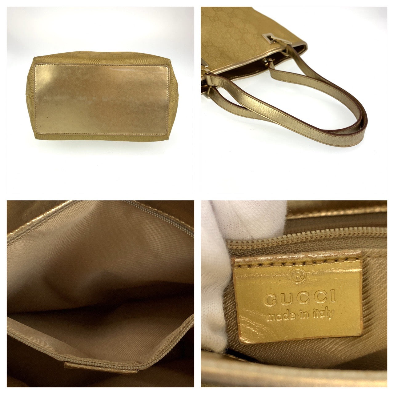 B-142
GUCCI グッチ GG柄 ゴールド ゴールド金具 GGキャンバス / レザー ショルダーバッグ トートバッグ レディース