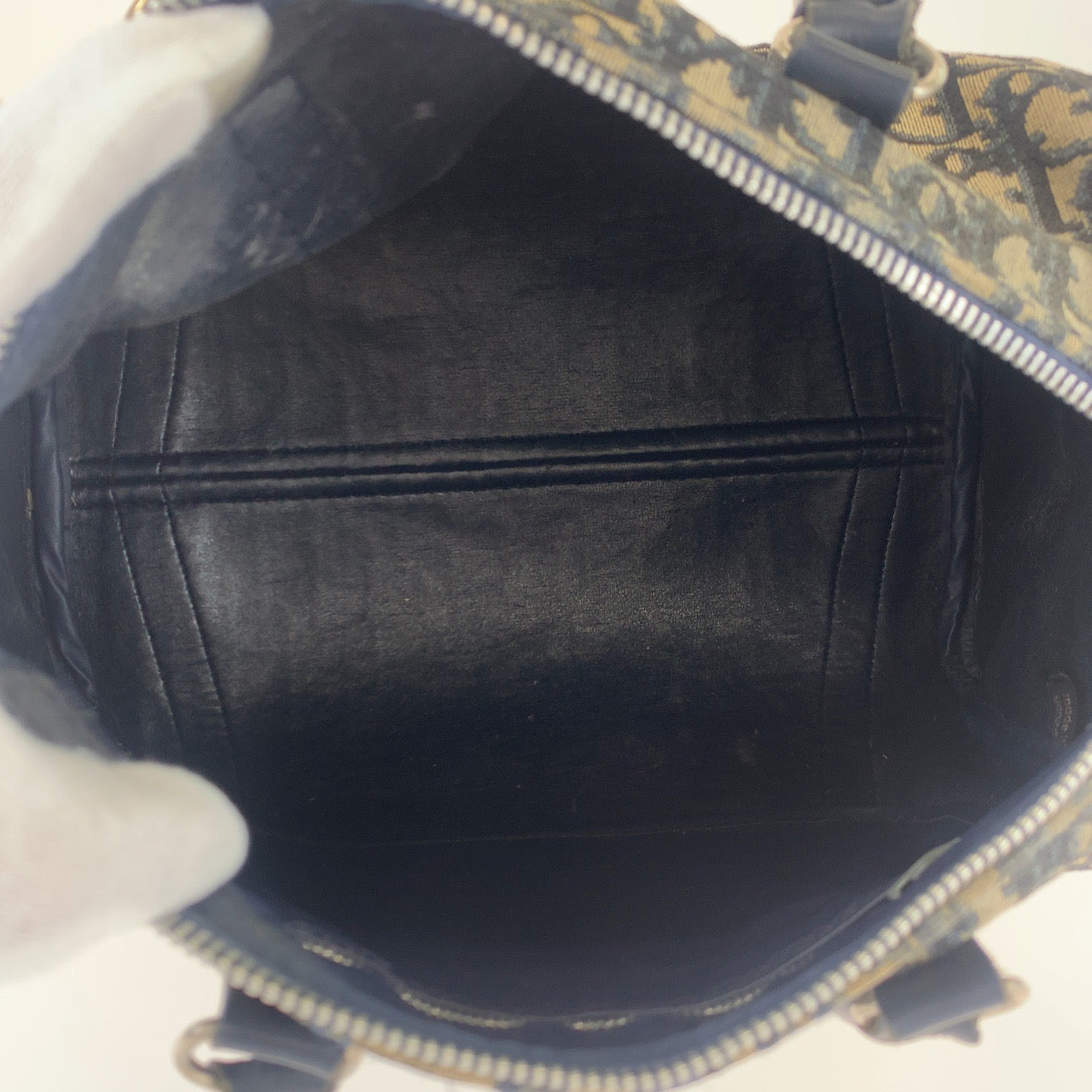 C-110
Christian Dior クリスチャンディオール トロッター オブリーク ブラウン 茶 ネイビー 紺 キャンバス / レザー ハンドバッグ ミニボストン レディース