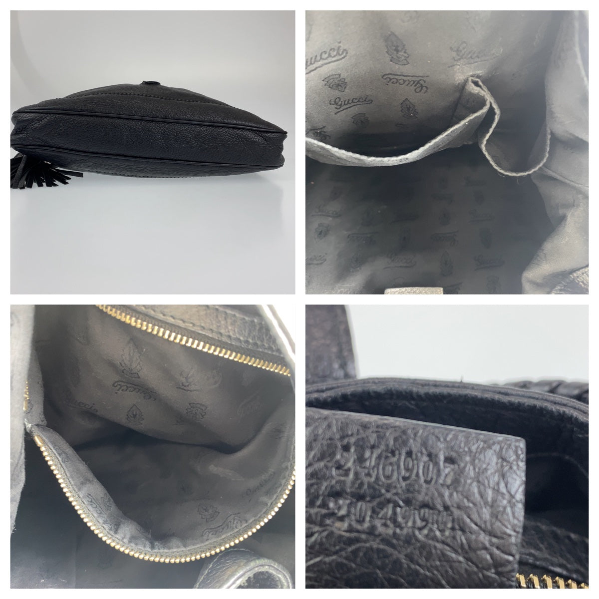 H-0262
GUCCI グッチ ニュージャッキー ブラック 黒 シルバー金具 レザー 246907 トートバッグ 肩掛け レディース