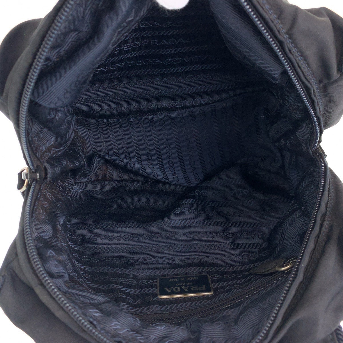 H-00280
PRADA プラダ テスート ビーズ ブラック 黒 ナイロン ミニハンドバッグ ポーチ レディース