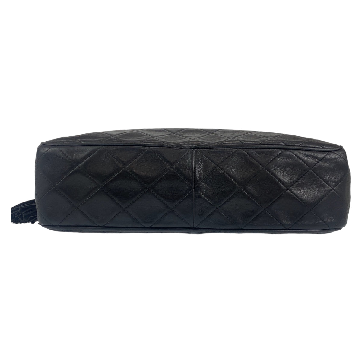 10207
CHANEL シャネル ヴィンテージ マトラッセ ココマーク フリンジ ブラック 黒 ゴールド金具 ラムスキン ダブルチェーンショルダーバッグ レディース