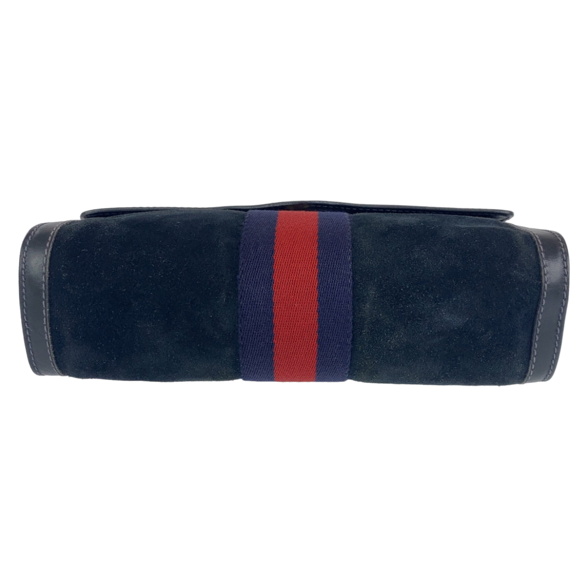 C-112
GUCCI グッチ ヴィンテージ オールドグッチ シェリーライン ネイビー ゴールド金具 スウェード / レザー クラッチバッグ セカンドバッグ メンズ
