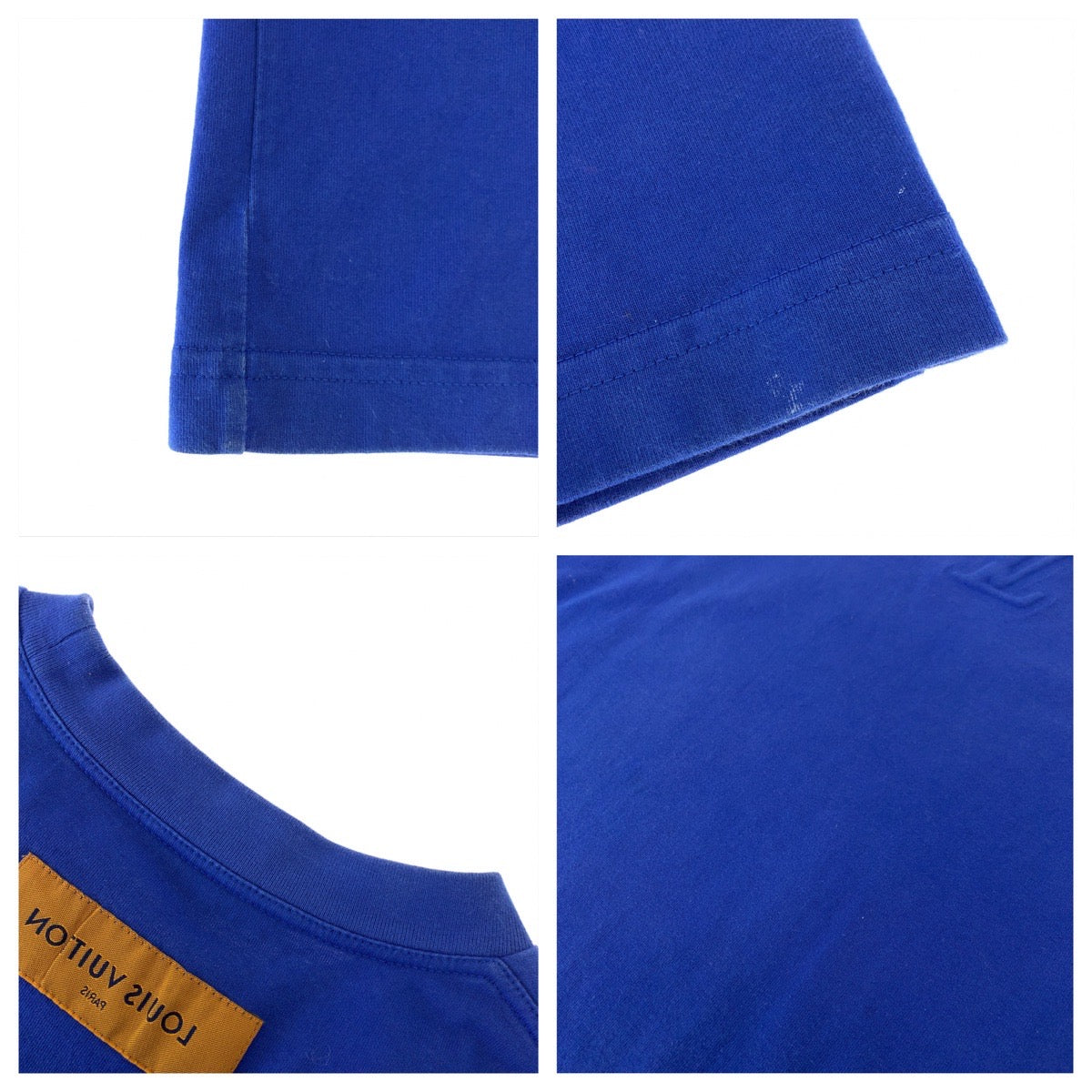H-00210
LOUIS VUITTON ルイヴィトン LV エンボス インサイドアウト サイズL ブルー 青 コットン RM222Q DT3 HNY55W 半袖Tシャツ クルーネック メンズ