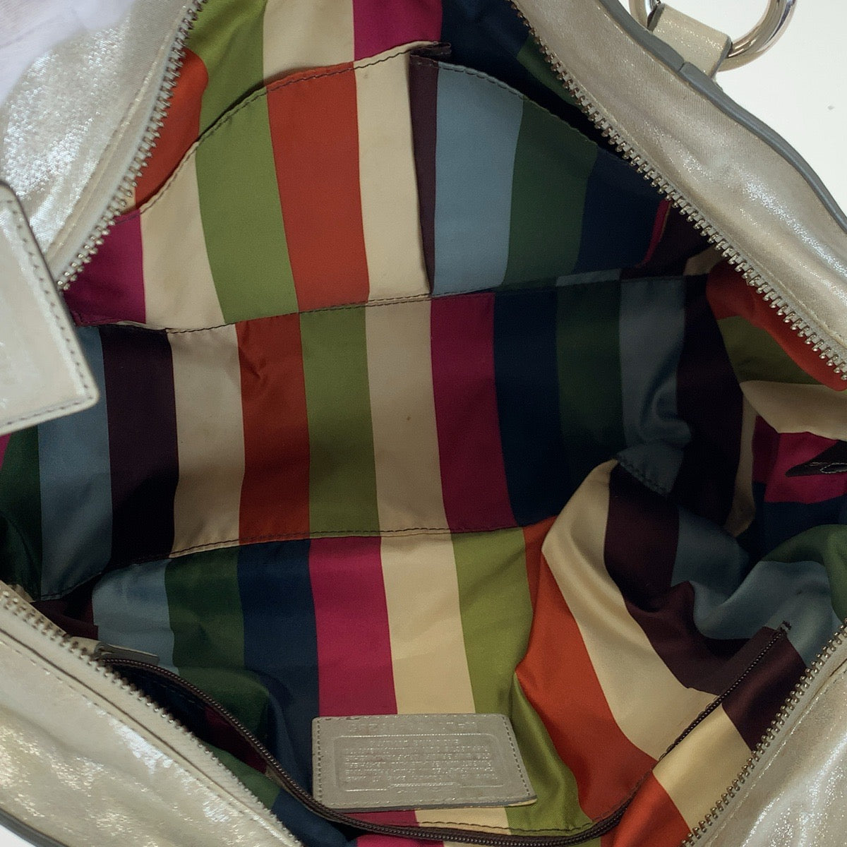 12652
COACH コーチ ポピー ホワイト シルバー金具 レザー 16285 トートバッグ ハンドバッグ ショルダーバッグ レディース AB5