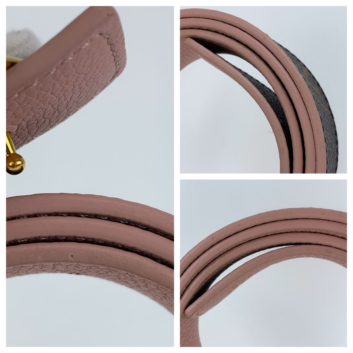 H-00381
LOUIS VUITTON ルイヴィトン モノグラム サンチュール イニシャル ブラウン 茶色 ピンク ゴールド金具 PVC M9052 ベルト バッグルベルト レディース