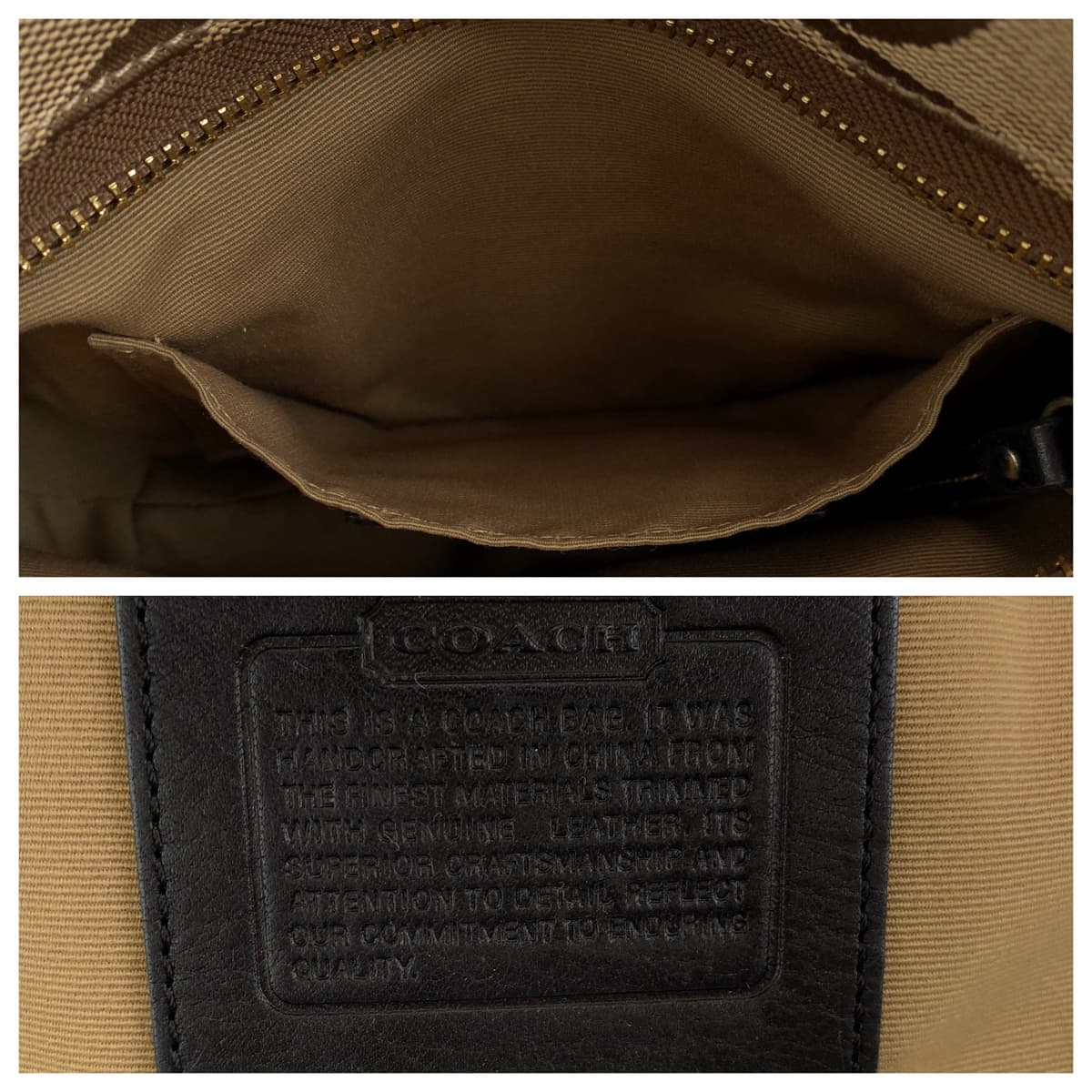 COACH コーチ シグネチャー ブラウン 茶 ゴールド金具 キャンバス ハンドバック 肩掛け レディース