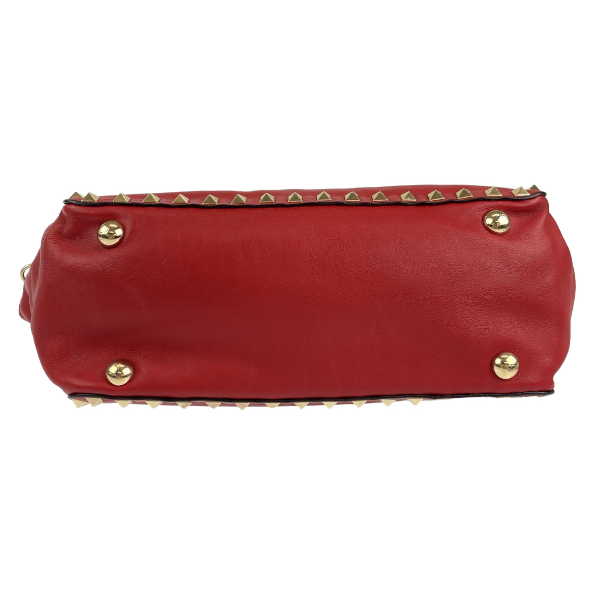 H-00424
VALENTINO ヴァレンティノ ロックスタッズ レッド 赤 ゴールド金具 レザー ショルダーバッグ トートバッグ 2way レディース