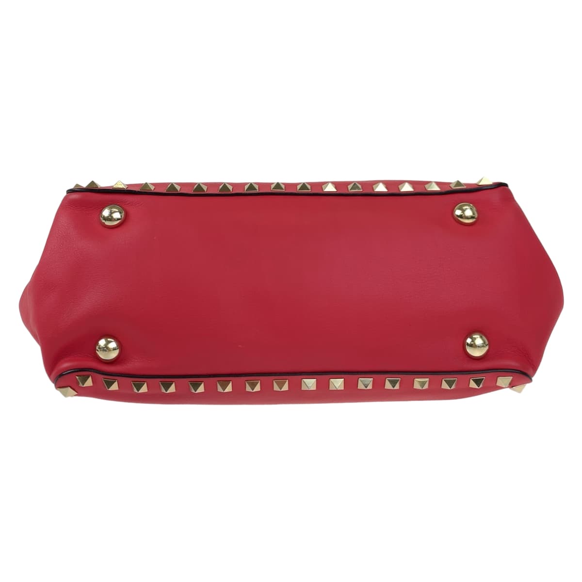 H-00425
VALENTINO ヴァレンティノ ロックスタッズ レッド 赤 ゴールド金具 レザー ショルダーバッグ ハンドバッグ 2way レディース
