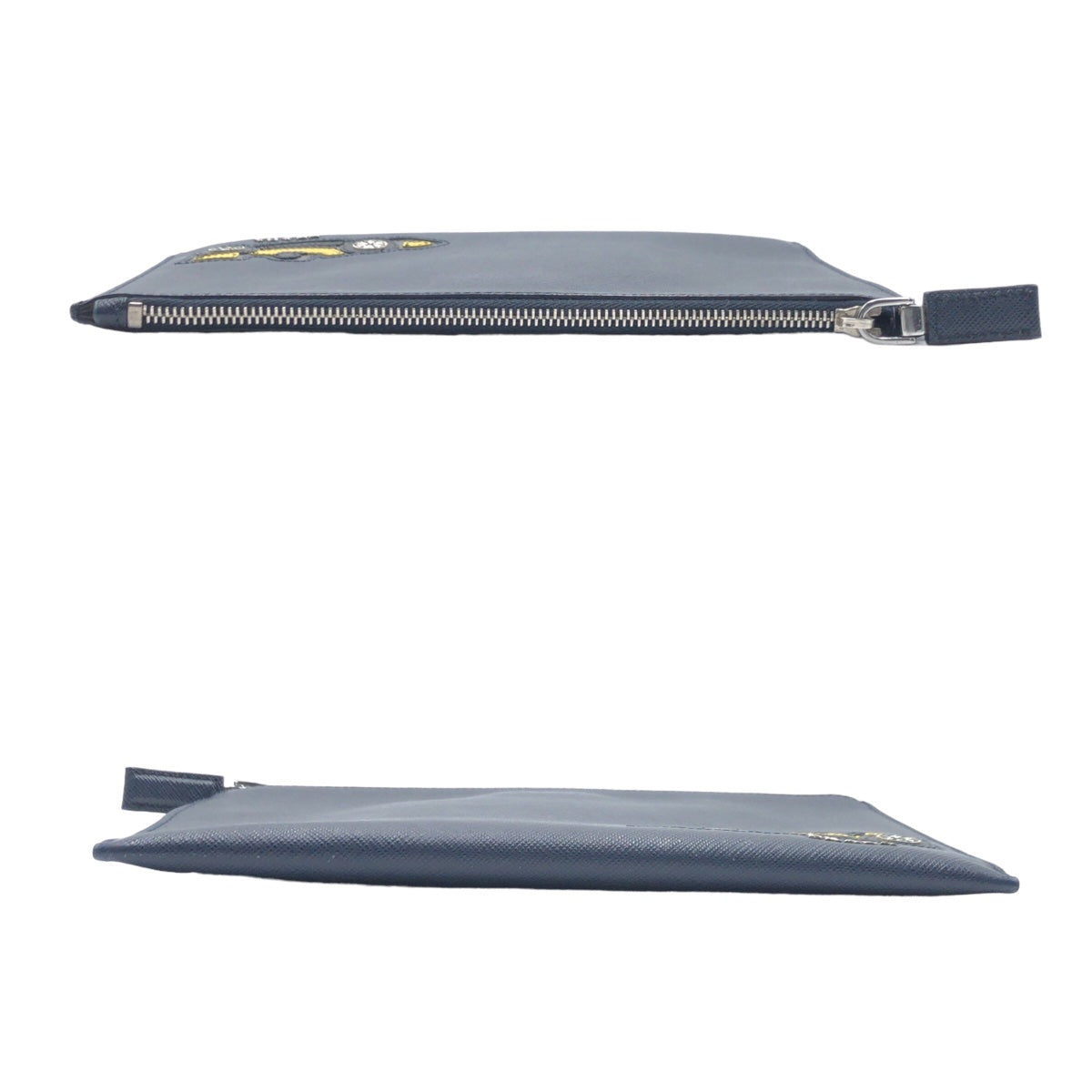 10328
PRADA プラダ サフィアーノ レーシングカー ネイビー シルバー金具 レザー クラッチバッグ セカンドバッグ メンズ