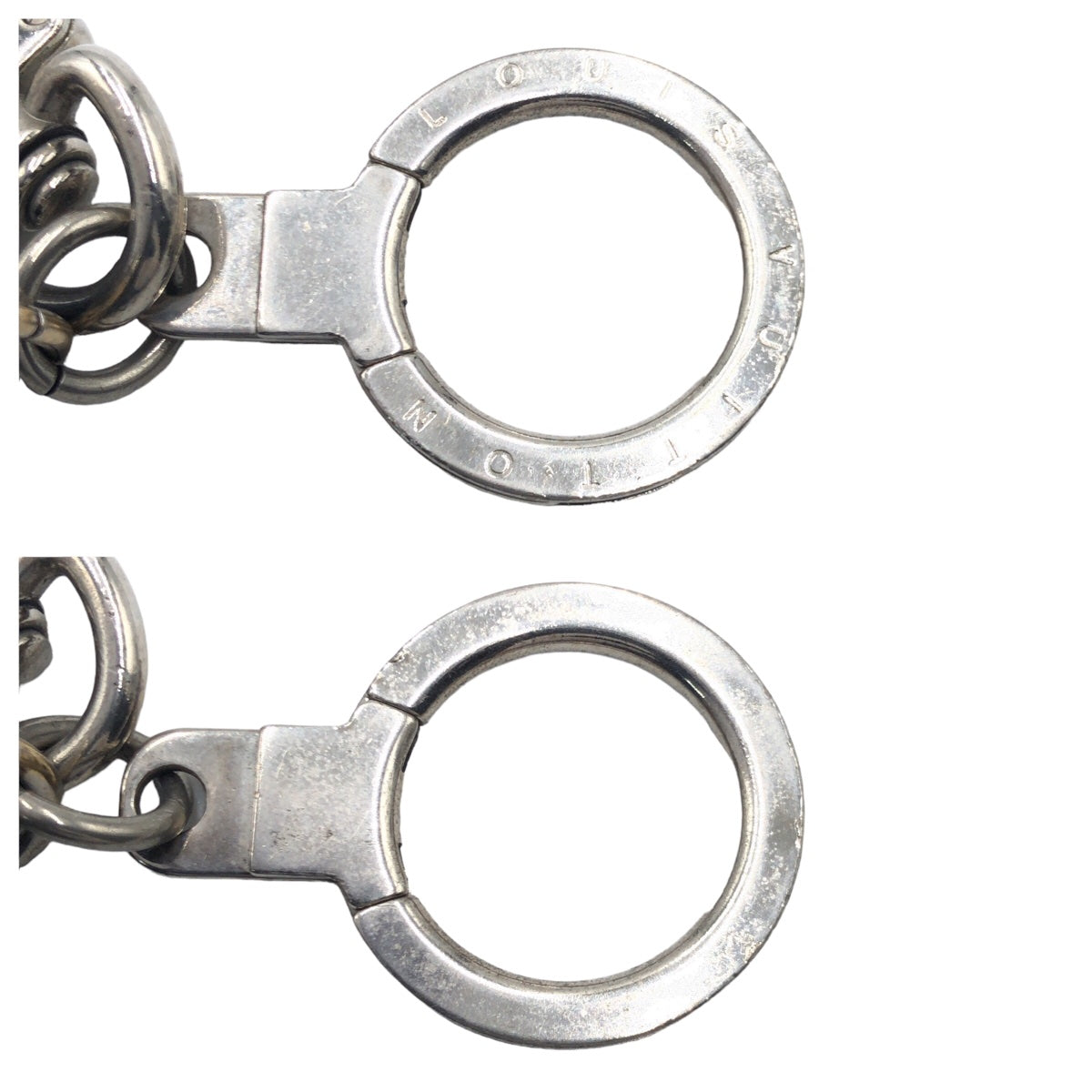 10337
LOUIS VUITTON ルイヴィトン ポルトクレ ルイ ブラック ホワイト シルバー金具 カーフ M63633 キーホルダー キーリング 男女兼用 メンズ