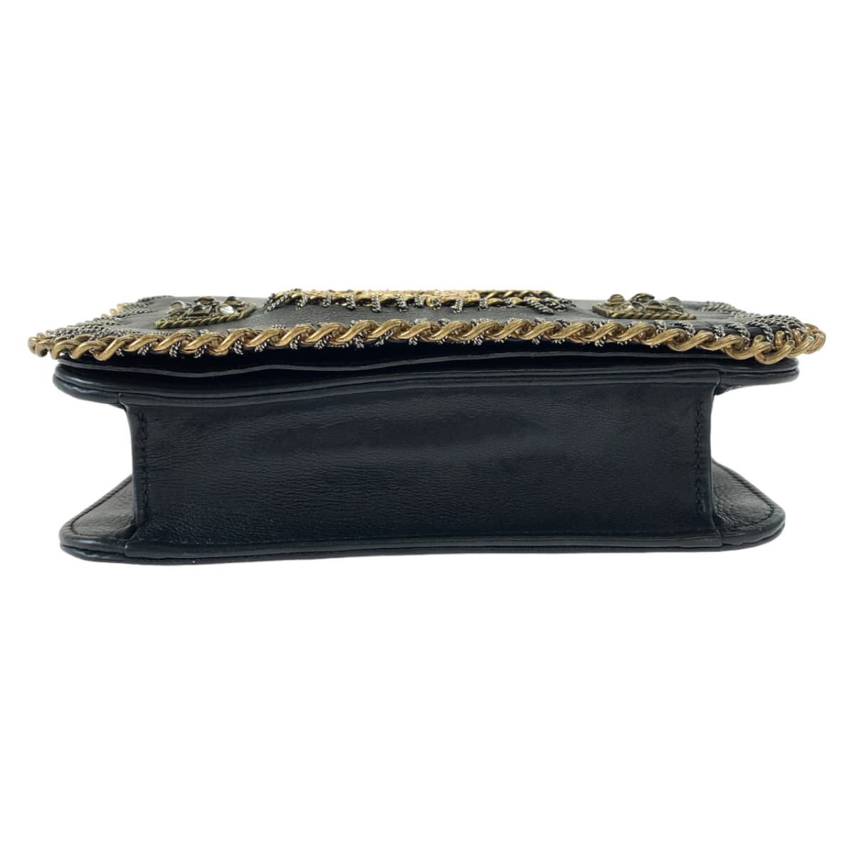 H-00491
CHANEL シャネル ココマーク ビーズ ブラック 黒 ゴールド金具 ラムスキン ショルダーバッグ 斜め掛け レディース