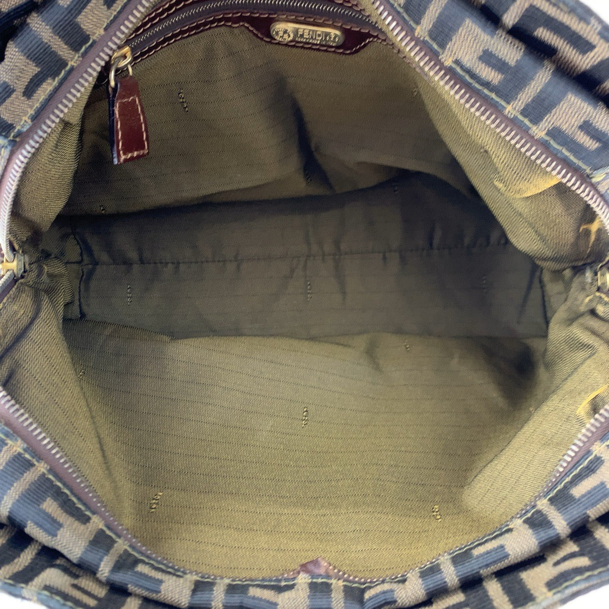 H-00519
FENDI フェンディ ヴィンテージ ズッカ ブラウン 茶 ゴールド金具 キャンバス / レザー ハンドバッグ トートバッグ レディース