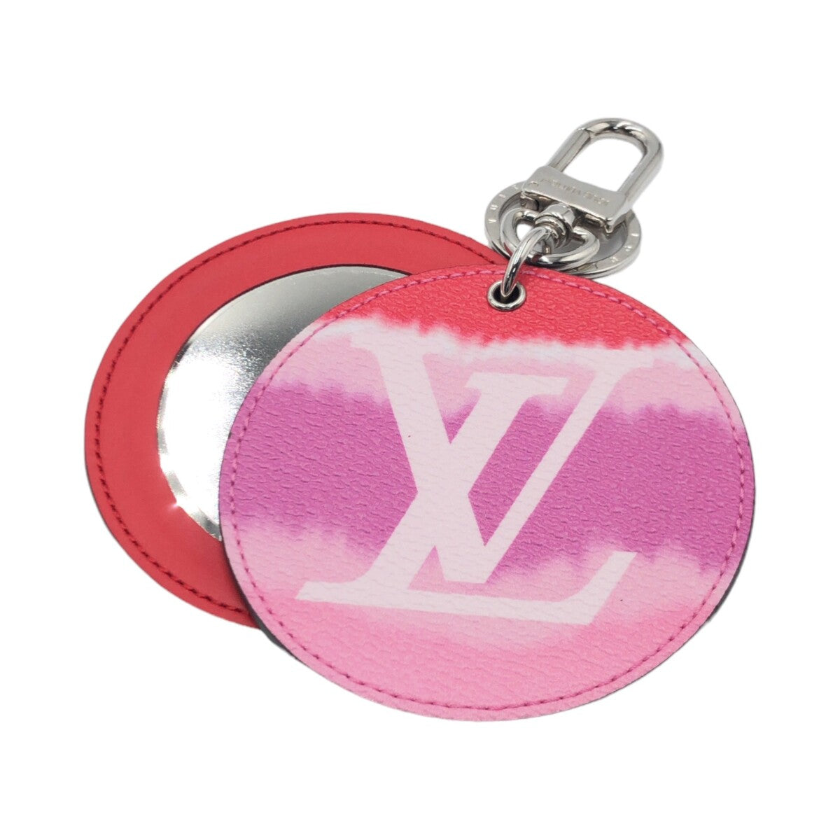 LOUIS VUITTON ルイヴィトン モノグラム エスカル ポルトクレ ミロワール ピンク レッド シルバー金具 PVC M69291 キーリング バッグチャーム レディース