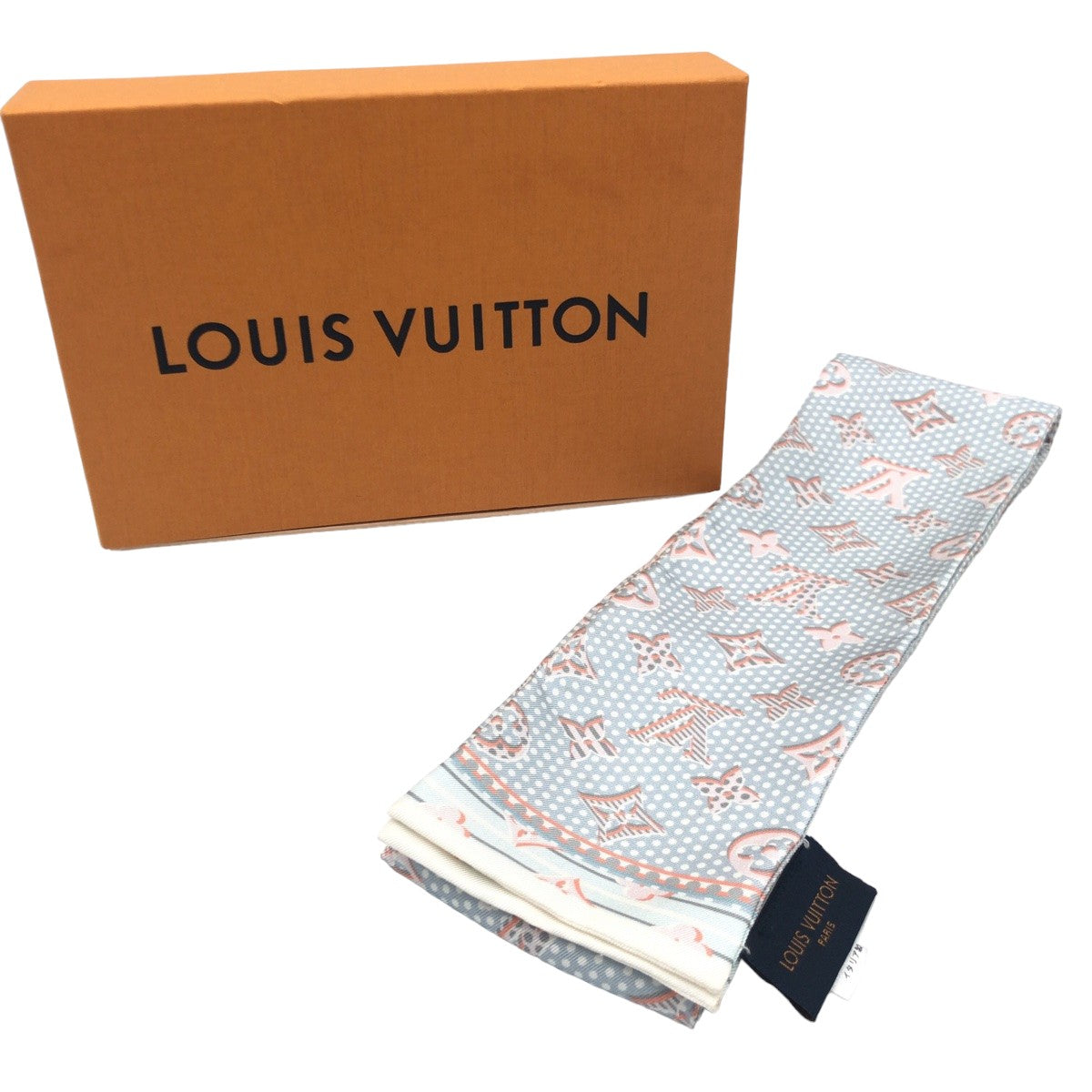 LOUIS VUITTON ルイヴィトン バンドー モノドッツ モノグラム モノグラム ブルー 青 ピンク シルク M70849 スカーフ バンドー ツイリー レディース