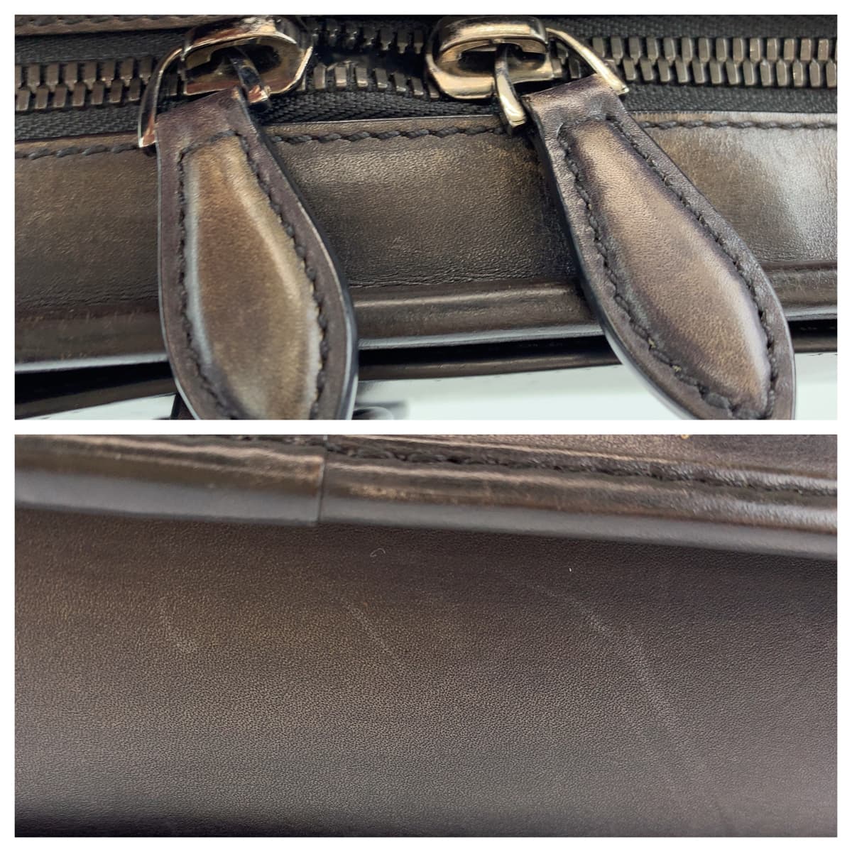 H-00561
Berluti ベルルッティ アンジュール カリグラフィ スクリット ブラウン 茶色 レザー ビジネスバッグ ブリーフケース A4対応 メンズ