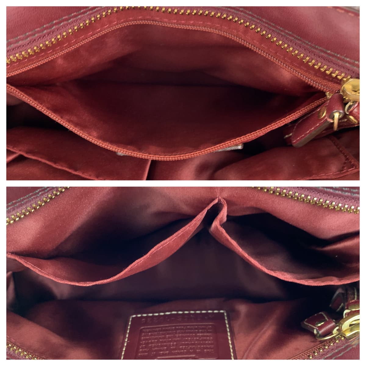 COACH コーチ シグネチャー レッド 赤 ピンク レザー ハンドバック 肩掛け レディース