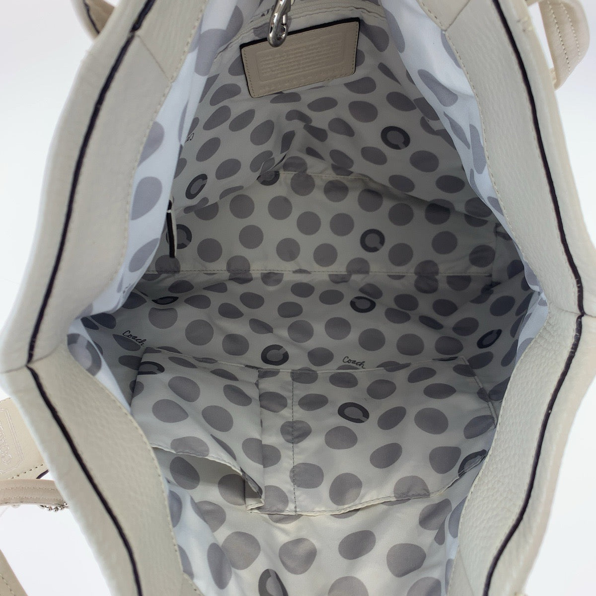 COACH コーチ オプアート ジュリア ホワイト 白 レザー 14967 トートバッグ ハンドバッグ レディース