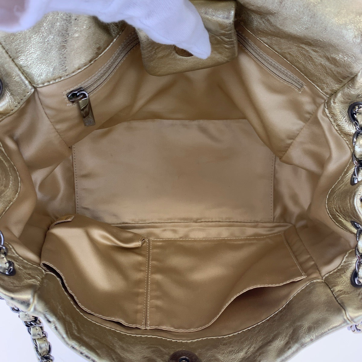 CHANEL シャネル クルーズライン ココマーク ゴールド 金 シルバー金具 キャンバス / レザー チェーンショルダーバッグ 斜め掛け 肩掛け レディース