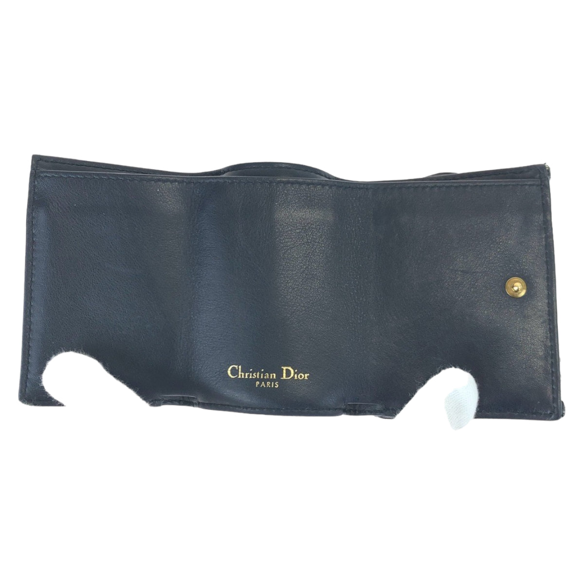 H-00601
Dior ディオール オブリークジャガード サドルロータス ネイビー 紺 ベージュ ゴールド金具 キャンバス / レザー S5653CTZQ 三つ折り財布 ミニ財布 レディース