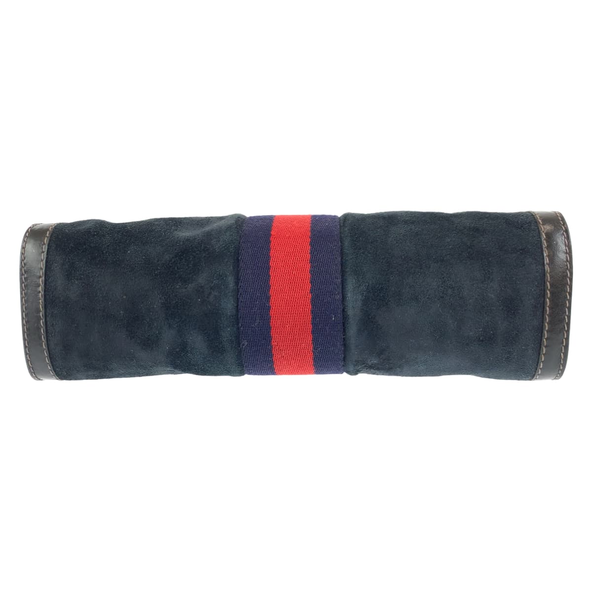 10438
GUCCI Vintage Old Gucci Sherry Line Navy Black Suede/Leather Clutch Bag Second Bag Men's
