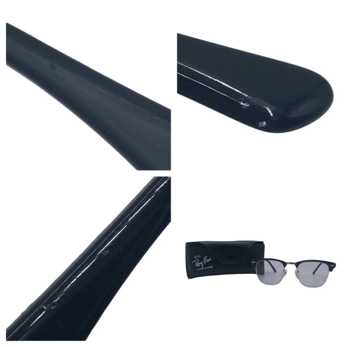 Ray-Ban レイバン クラブマスター 男女兼用 ブラック 黒 ゴールド 金 プラスチック / メタル RB3016 W0365 51◻︎21 145 3N サングラス ウェリントン メンズ