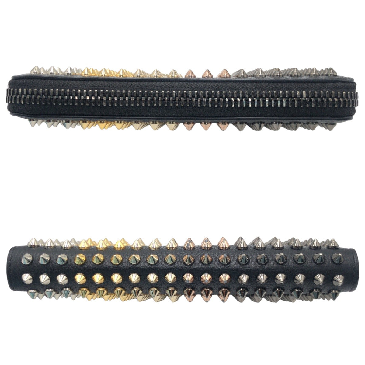 10459
Christian Louboutin クリスチャンルブタン パネトーネ グラデーションスタッズ ブラック シルバー金具 レザー 1175059 長財布 ロングウォレット ラウンドファスナー メンズ