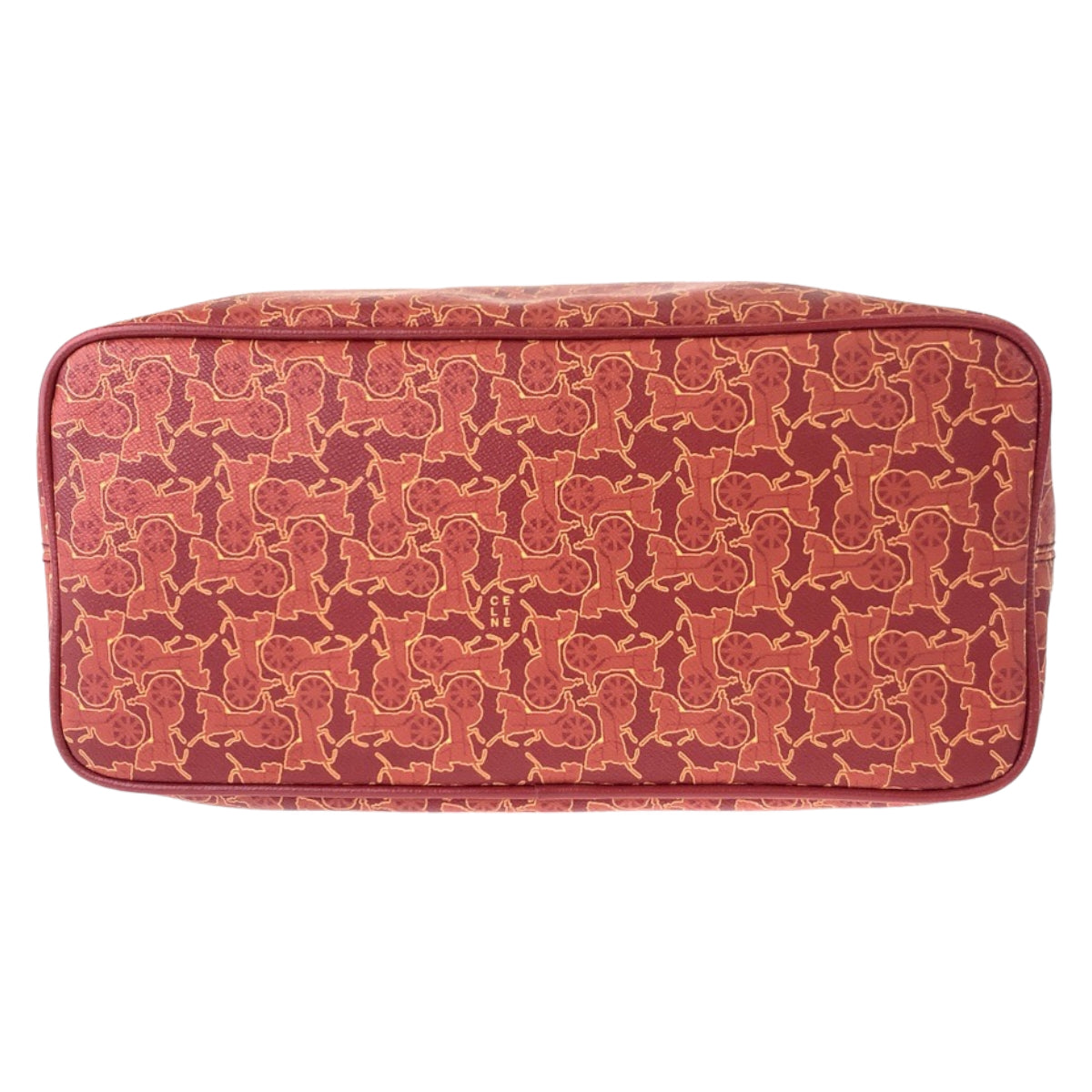 10471
CELINE セリーヌ サルキー 馬車柄 レッド PVC WD ST 0088 トートバッグ ハンドバッグ レディース ABP16