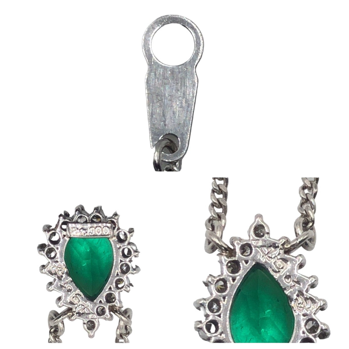 J-006
no brand ノーブランド E0.49ct FD0.13ct Pt850プラチナ / エメラルド ネックレス ペンダント レディース
